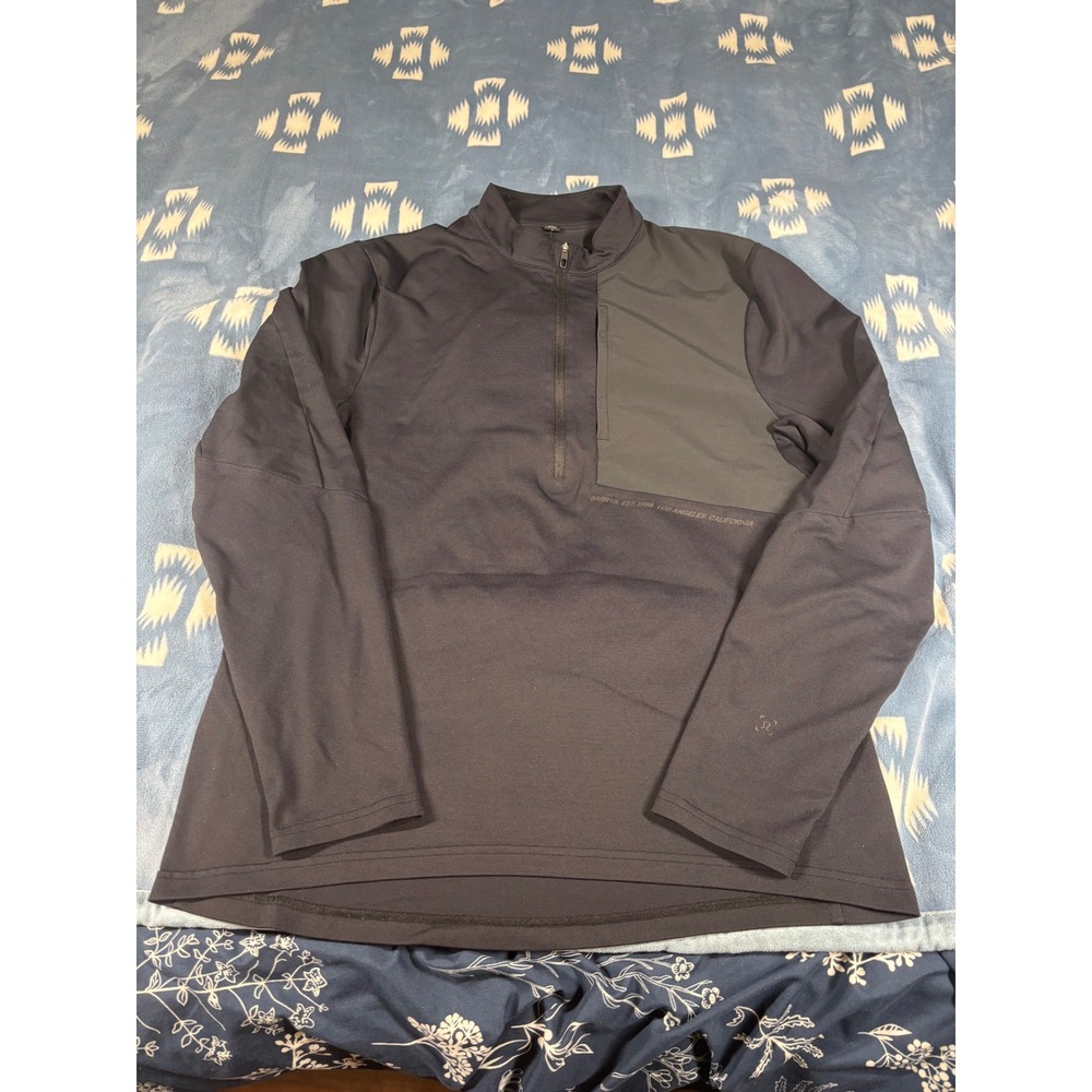 Lululemon Barrys Bootcamp Mens Black Quarter Zip Pullover Size M 7201